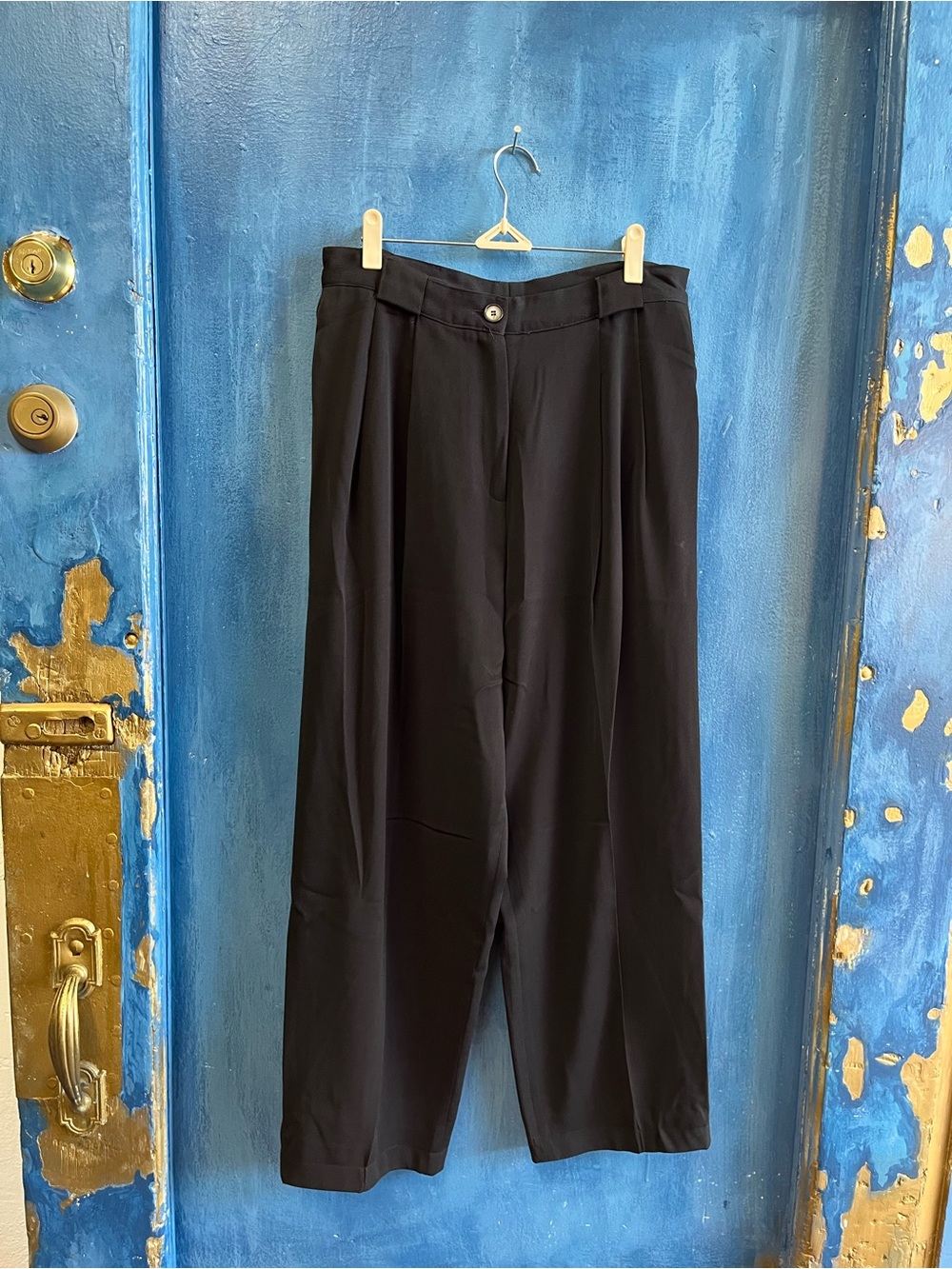 Classic Black Pleated Men's Dress Pants